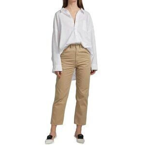 NWOT Denimist Chapel Carpenter Jeans High Rise Crop Straight Sand Beige Size 26